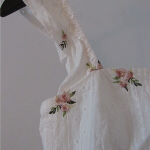 Floral Embroidered White Blouse